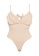 MISSGUIDED beige Ruched Bust Bodysuit 3FE5FAA2D8BB4BGS_4