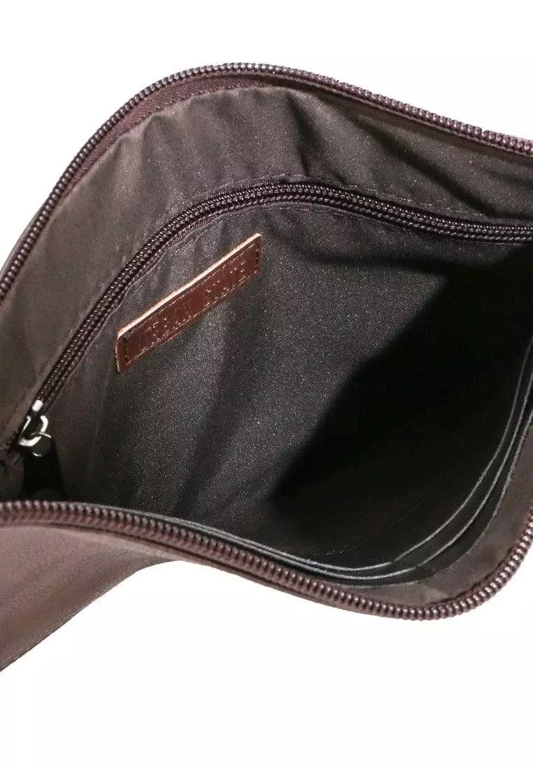 Distressed Leather Slim Pouch Clutch