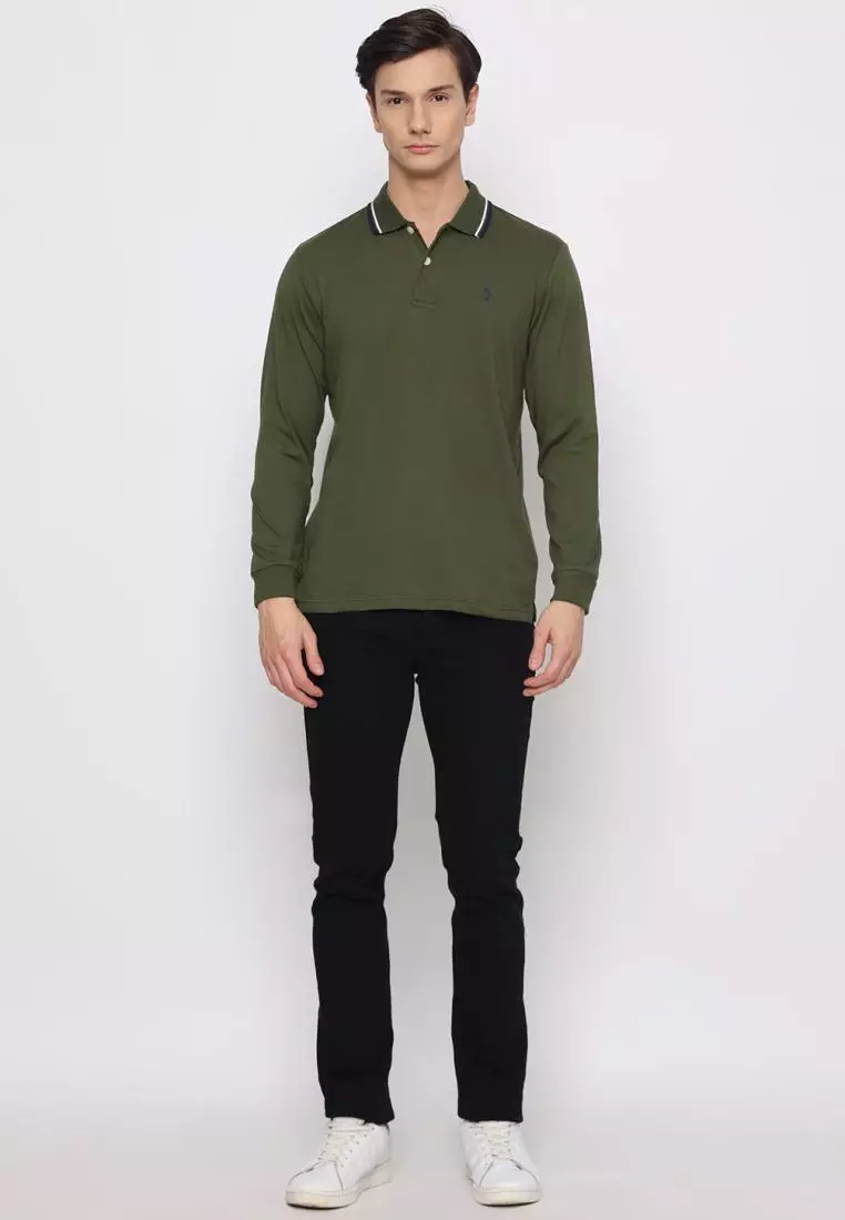 Matsuda Kaos Polo Shirt Lengan Panjang Pria Kerah Kasuga