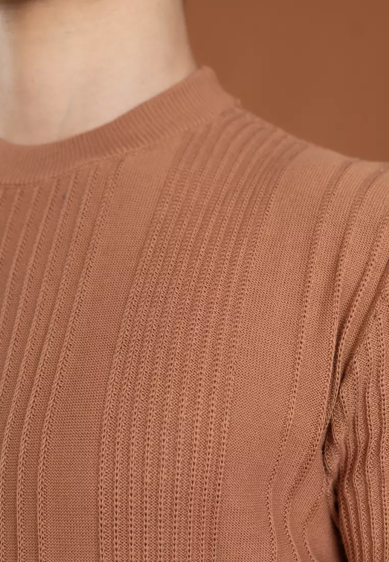 Kale Oxford Brown / atasan kaos pria / baju kaos pria / kaos basic pria / kaos rajut