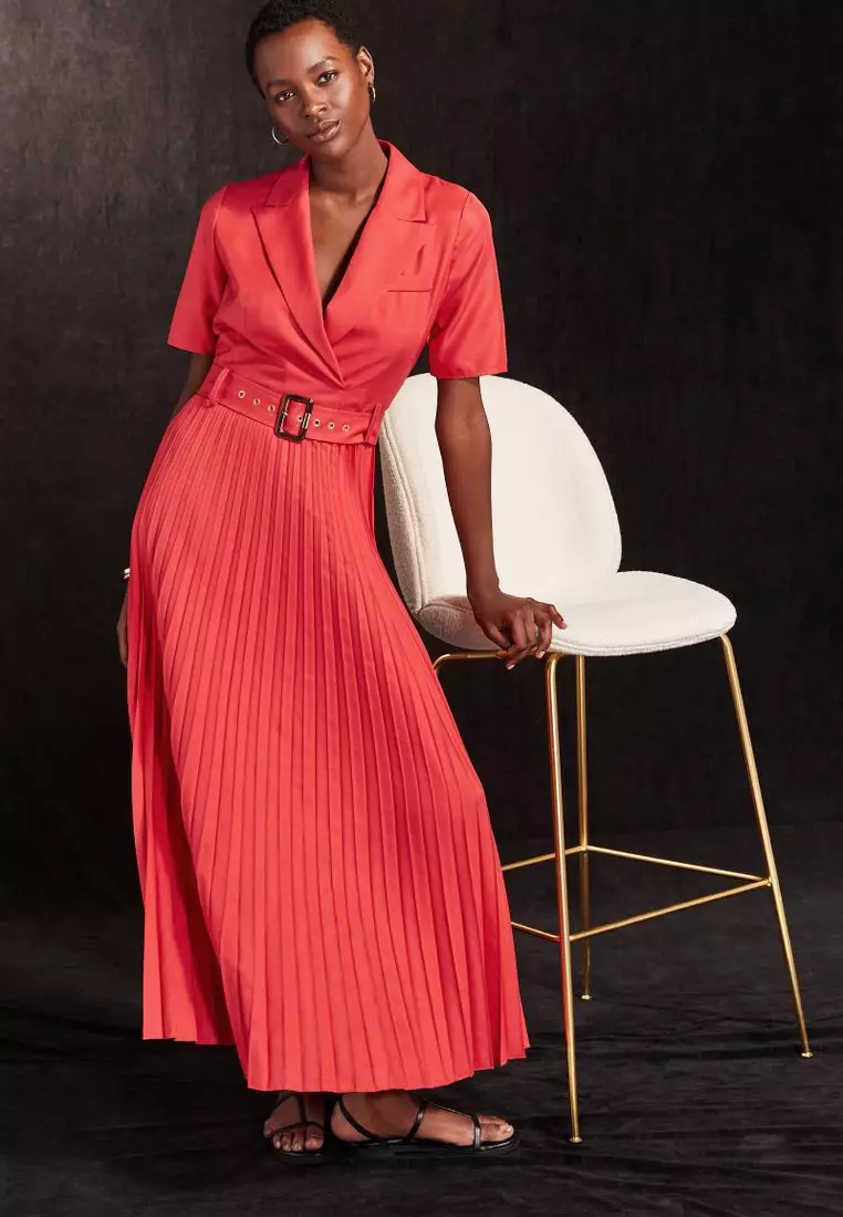 pleated dress malaysia Asymmetrical pleated dress - Women