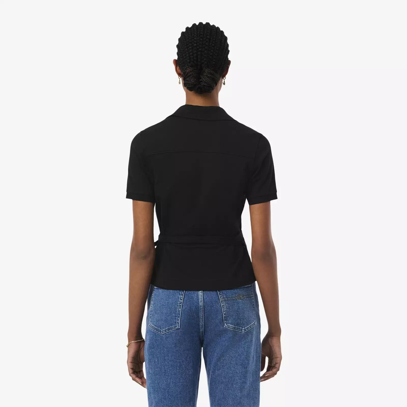 Stretch Mini Piqué Wrap Polo Shirt