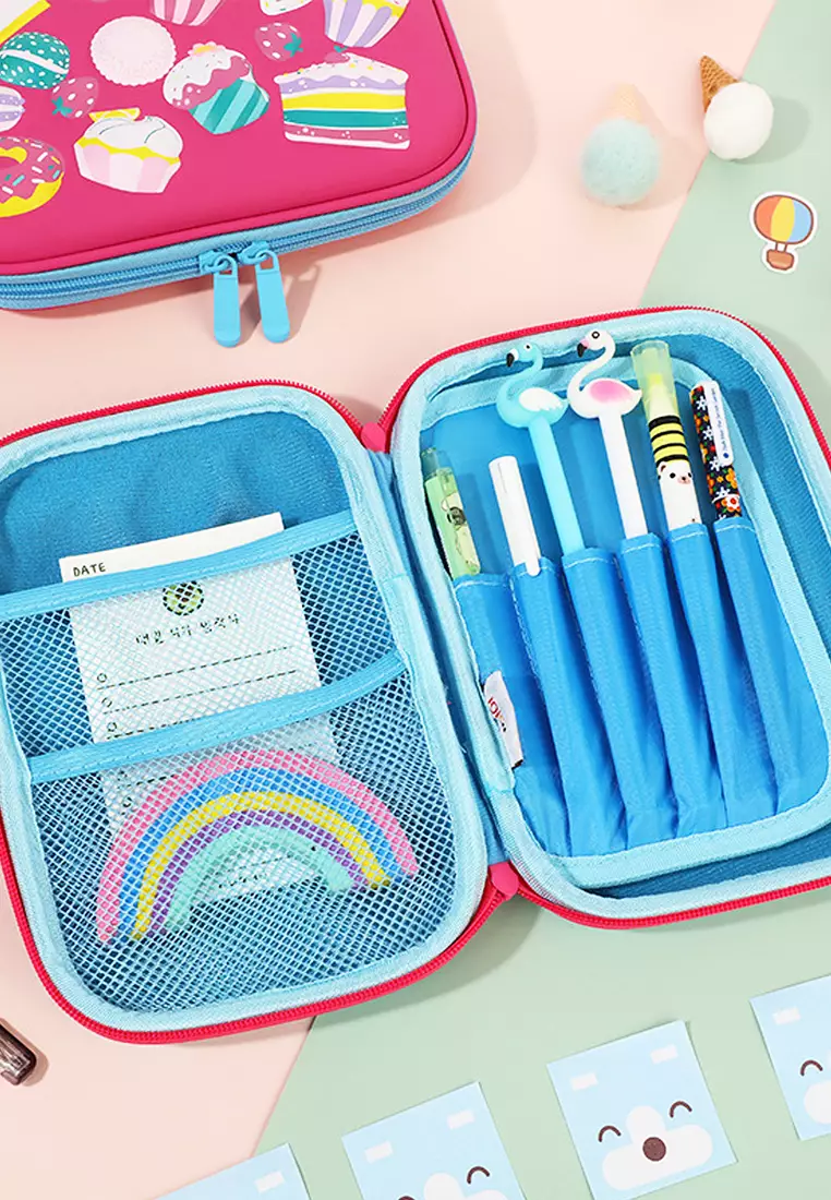 Wakakids Tempat Pensil Anak 3D Motif  Timbul Karakter Anak Hebat Waterproof Kotak Pensil Hardcase Besar Venhs