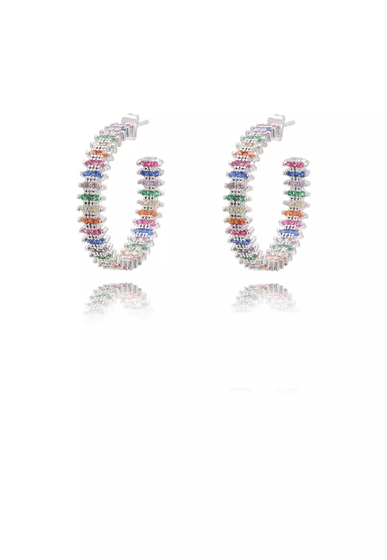Rainbow circle earrings on sale