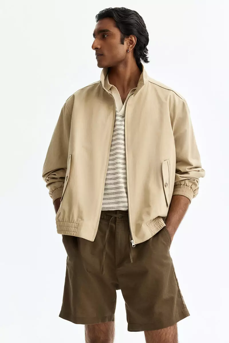 Regular Fit Linen-blend shorts