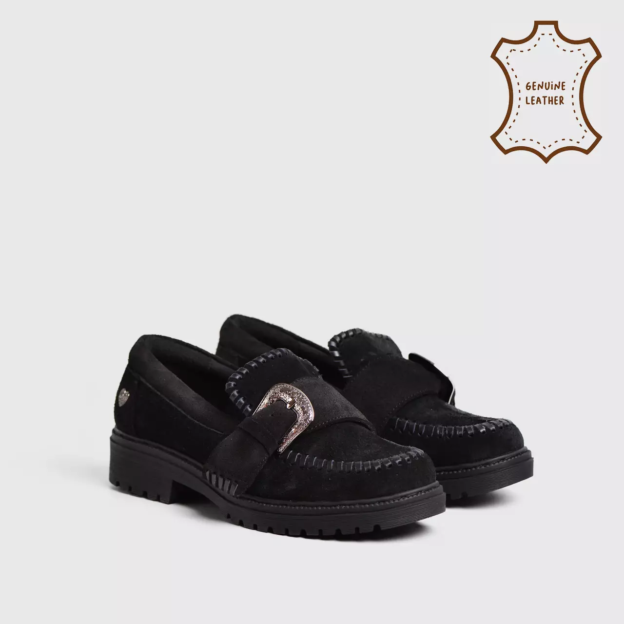 Tyla Loafer Genuine Suede Black