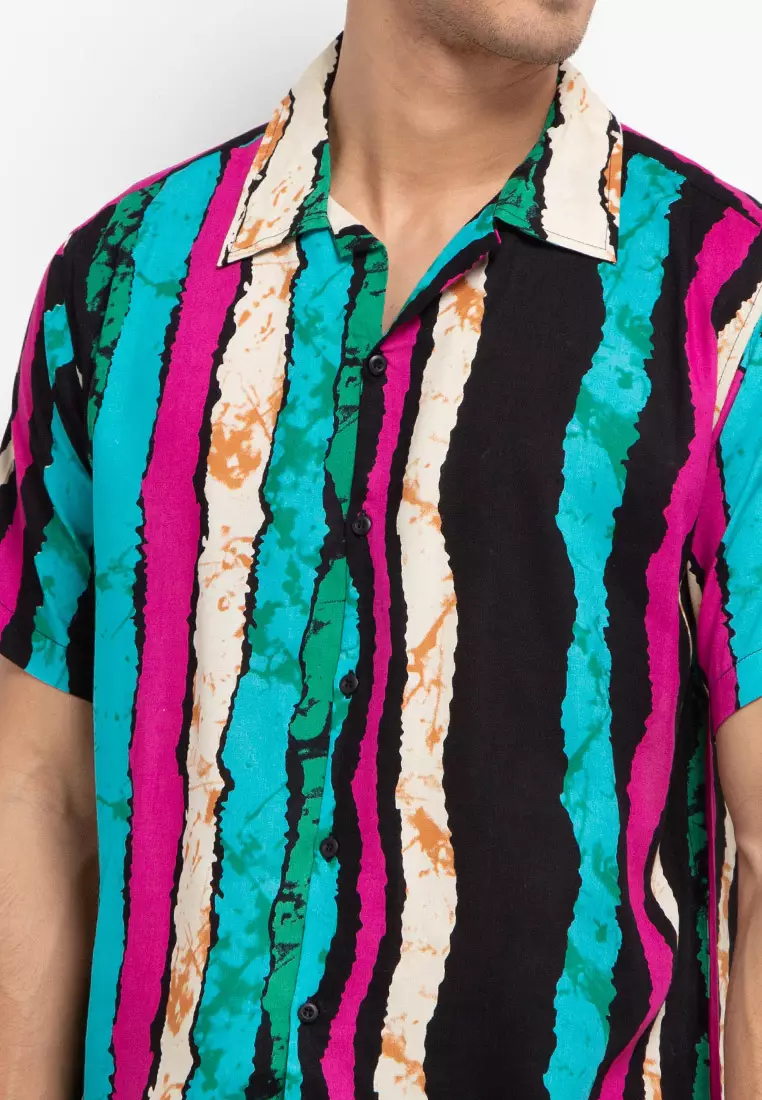 Nade Japan NTA50 Kemeja MOC Men Open Collar salur tosca