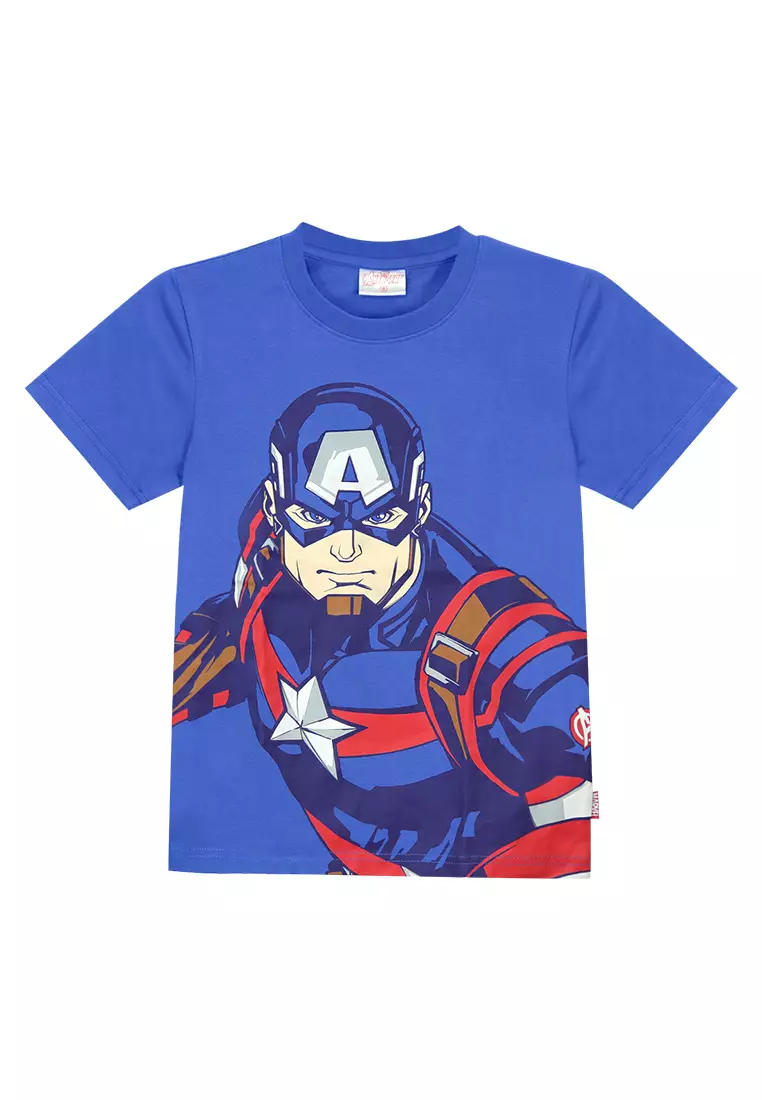 Buy Marvel Boys Avengers Captain America Full Graphic T-shirt 2023 Online | ZALORA