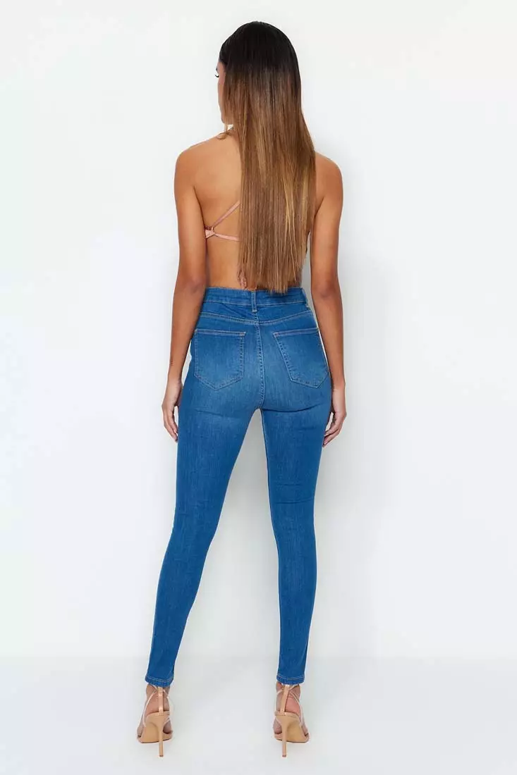 Slimming Effect Super High Waist Skinny Jeans