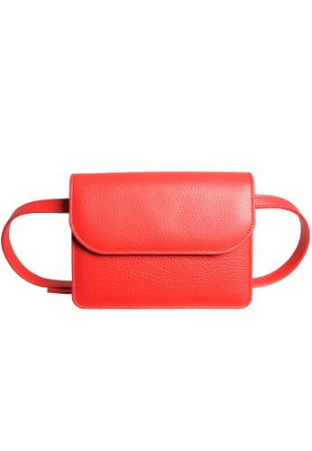 72 SMALLDIVE red 72 Smalldive Unisex Pebbled Calf Leather Belt Pouch in Coral 5B376ACD777D53GS_1