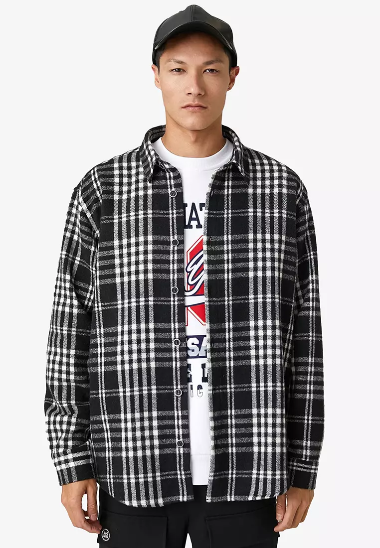 Long sleeve cheap checkered shirt
