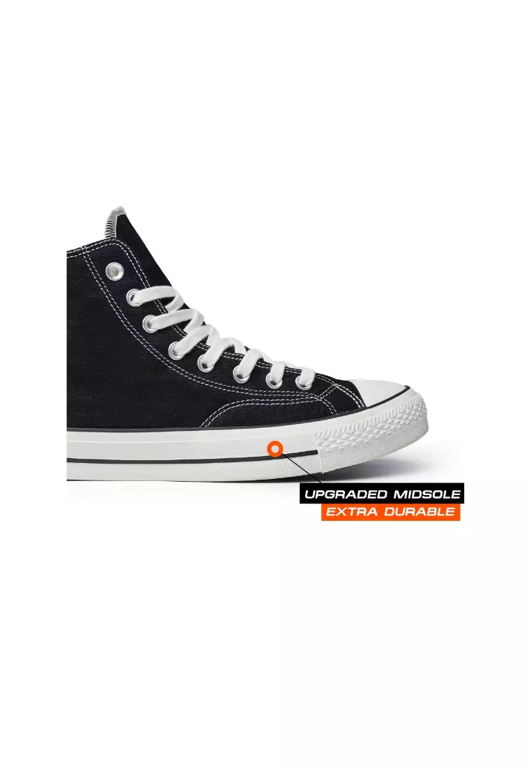 87's Reborn Hi Black White - Sepatu Unisex Pria Wanita