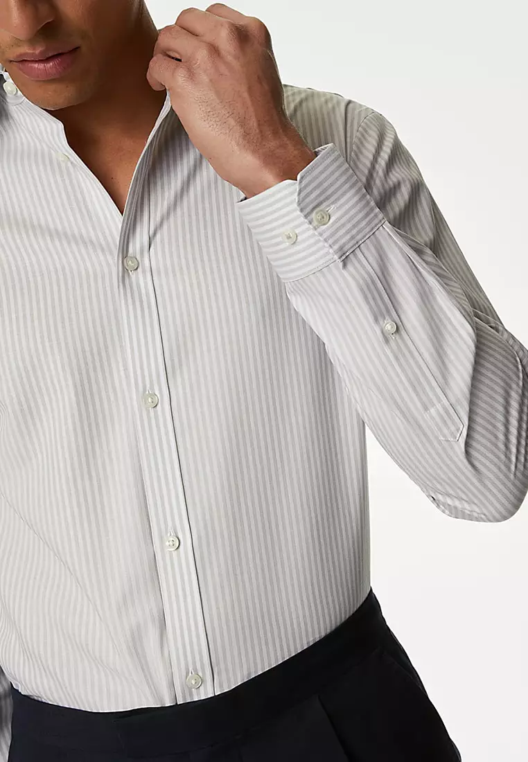 Regular Fit Non Iron Pure Cotton Striped Shirt