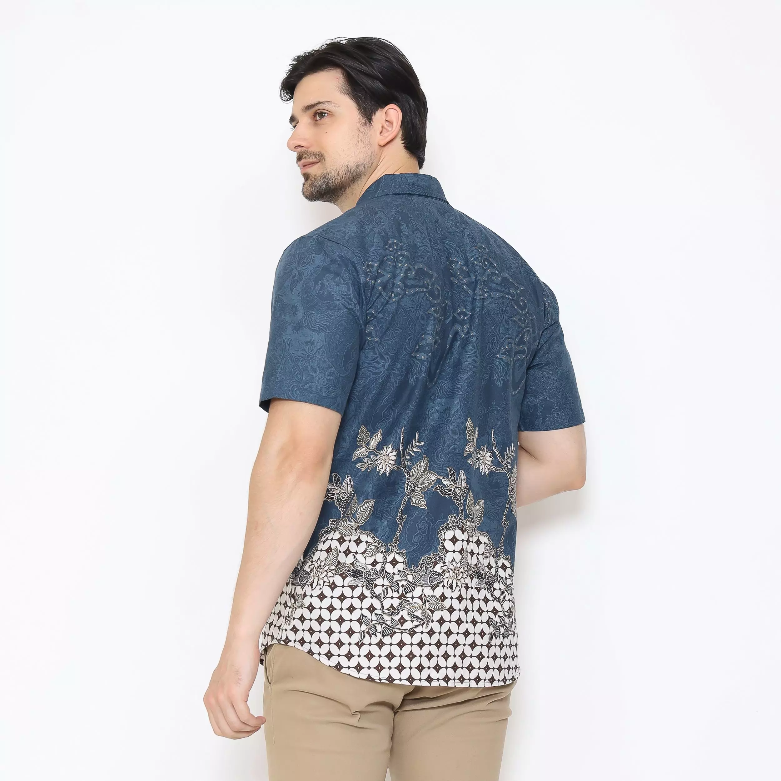 AMK Kemeja Batik Pria Lengan Pendek SHB Jelani Ss Blue