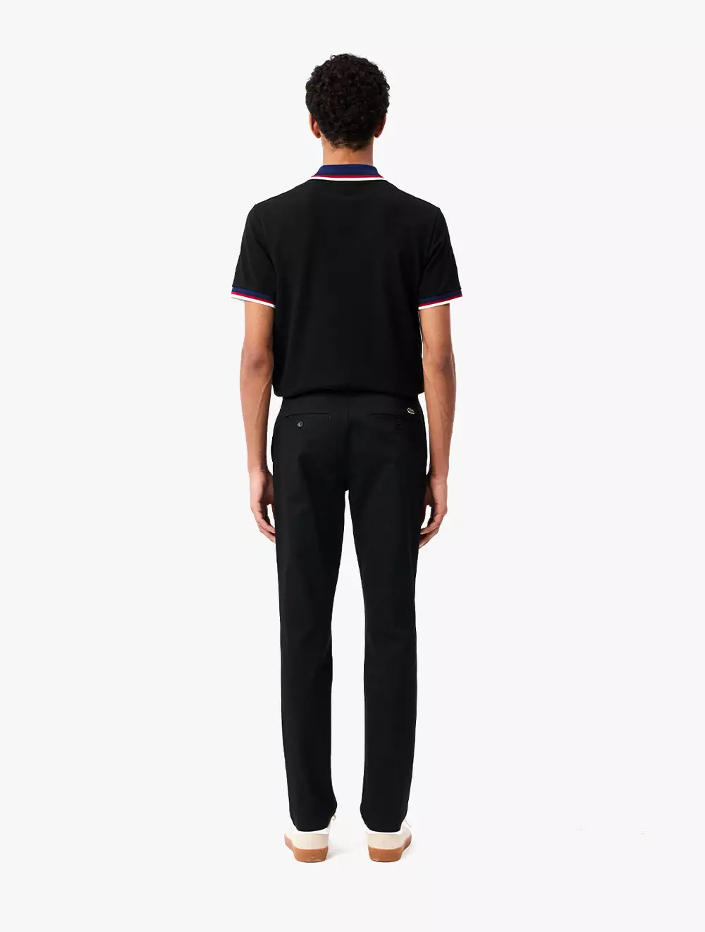 Slim Fit Stretch Cotton Pants - Black
