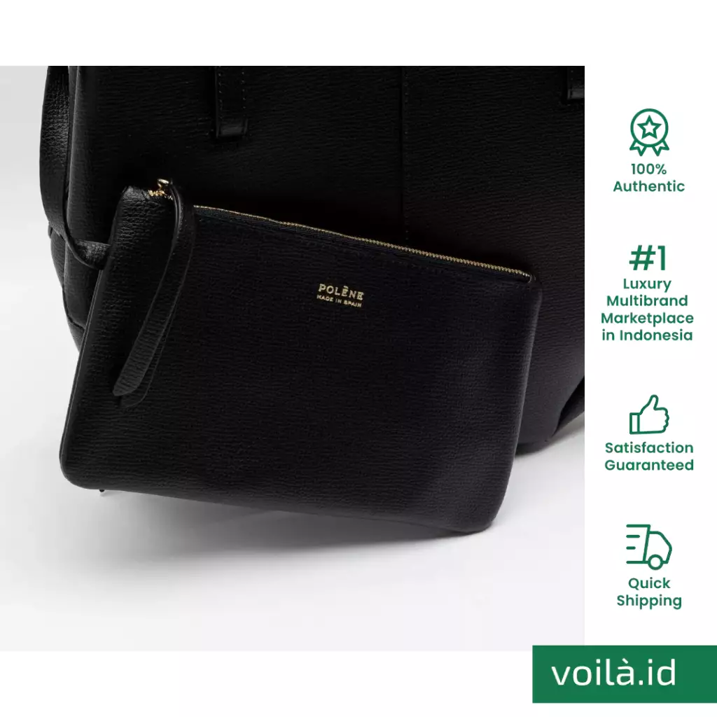Cyme Mini Shopping Bag Grained Leather Black