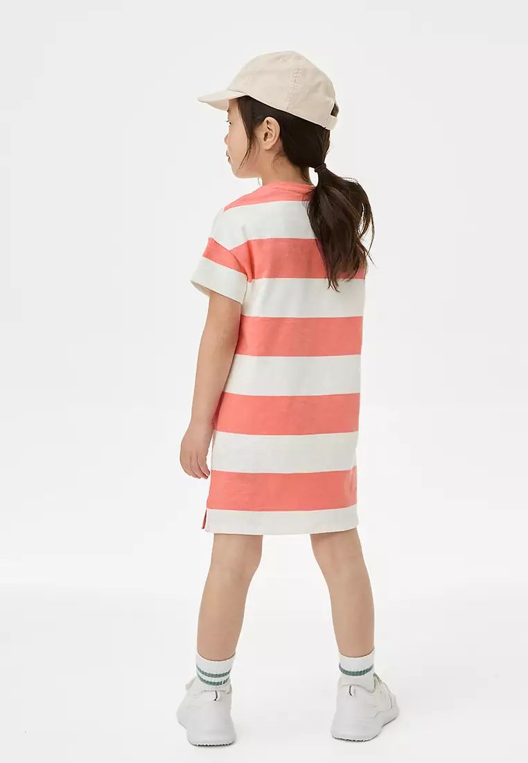 Pure Cotton Striped Dress