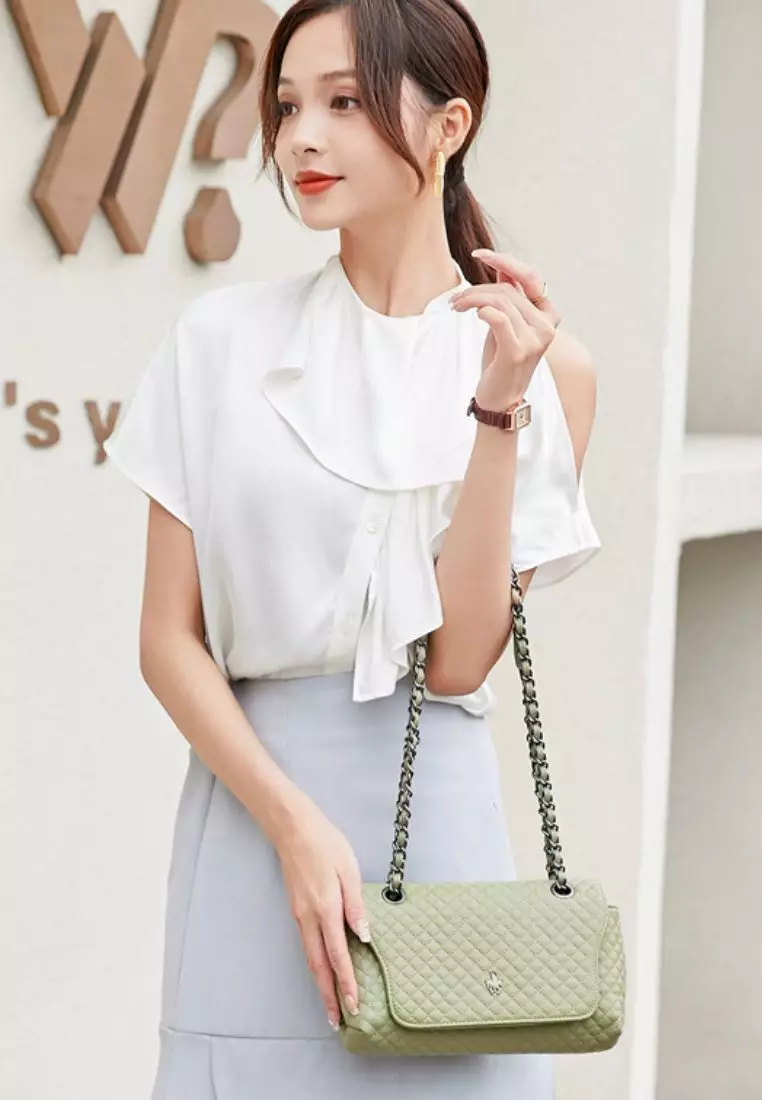 Quilted Sling Bag / Crossbody Bag - Green