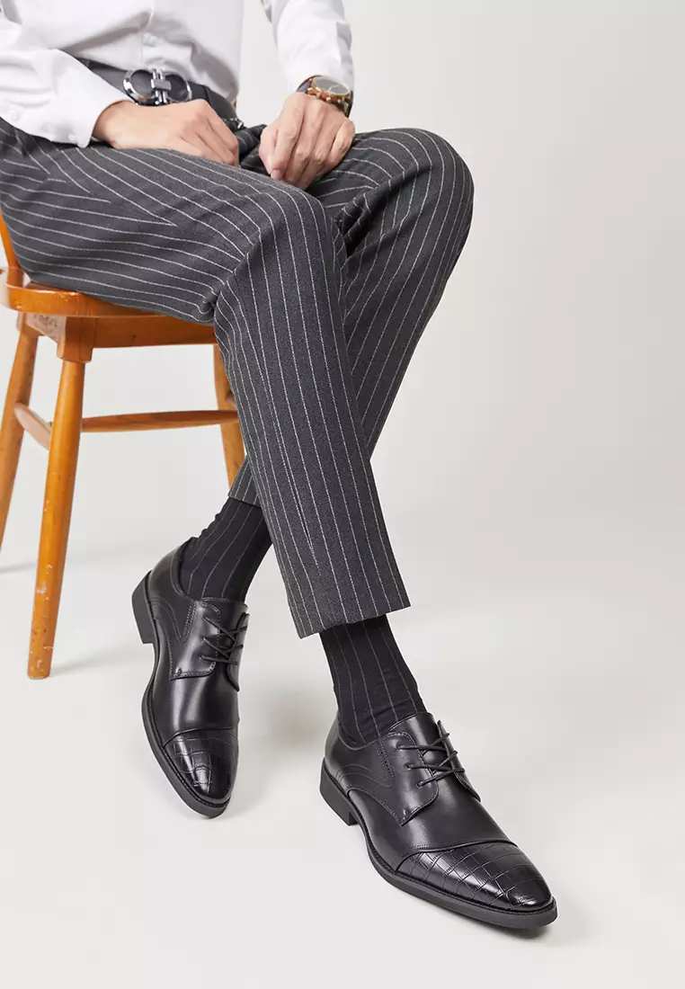 Spliced Faux Leather Derby Shoes KB05-6