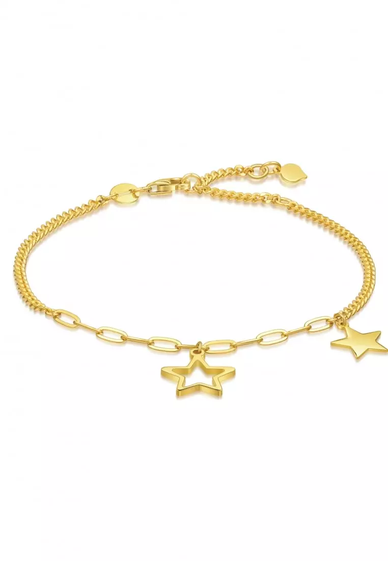 999 Gold Essence Star Bracelet for Women 18cm 93684B Price-by-Weight 3.74g Gold