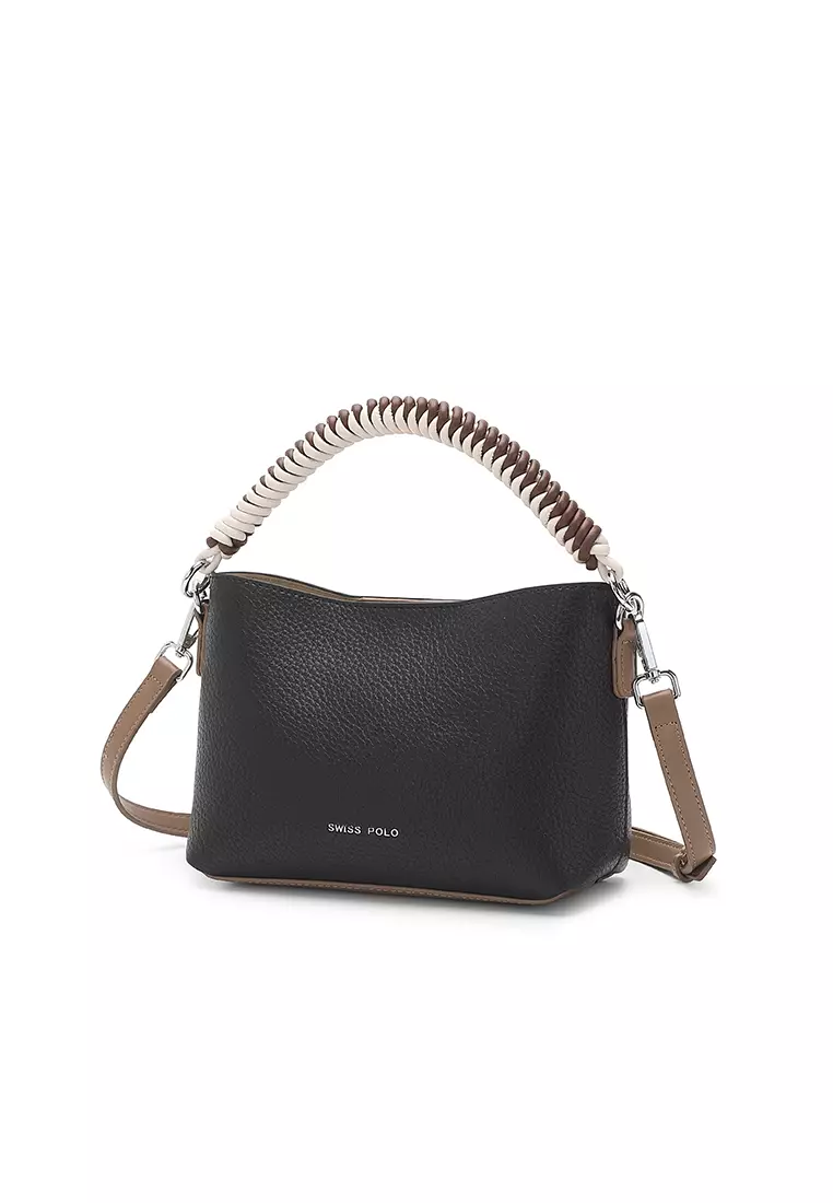 Women's Top Handle Bag / Sling Bag / Crossbody Bag / Shoulder Bag - Black / Dark Khaki