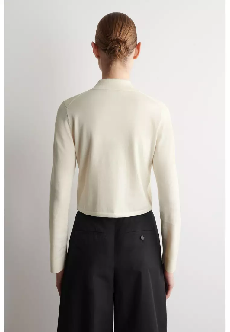 POCKET-DETAIL KNITTED COTTON CARDIGAN
