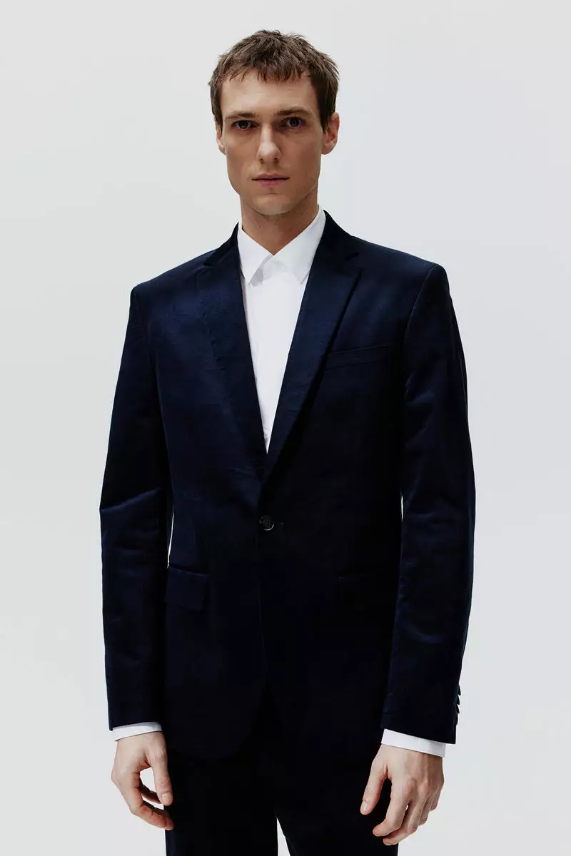 Next blue new arrivals velvet jacket