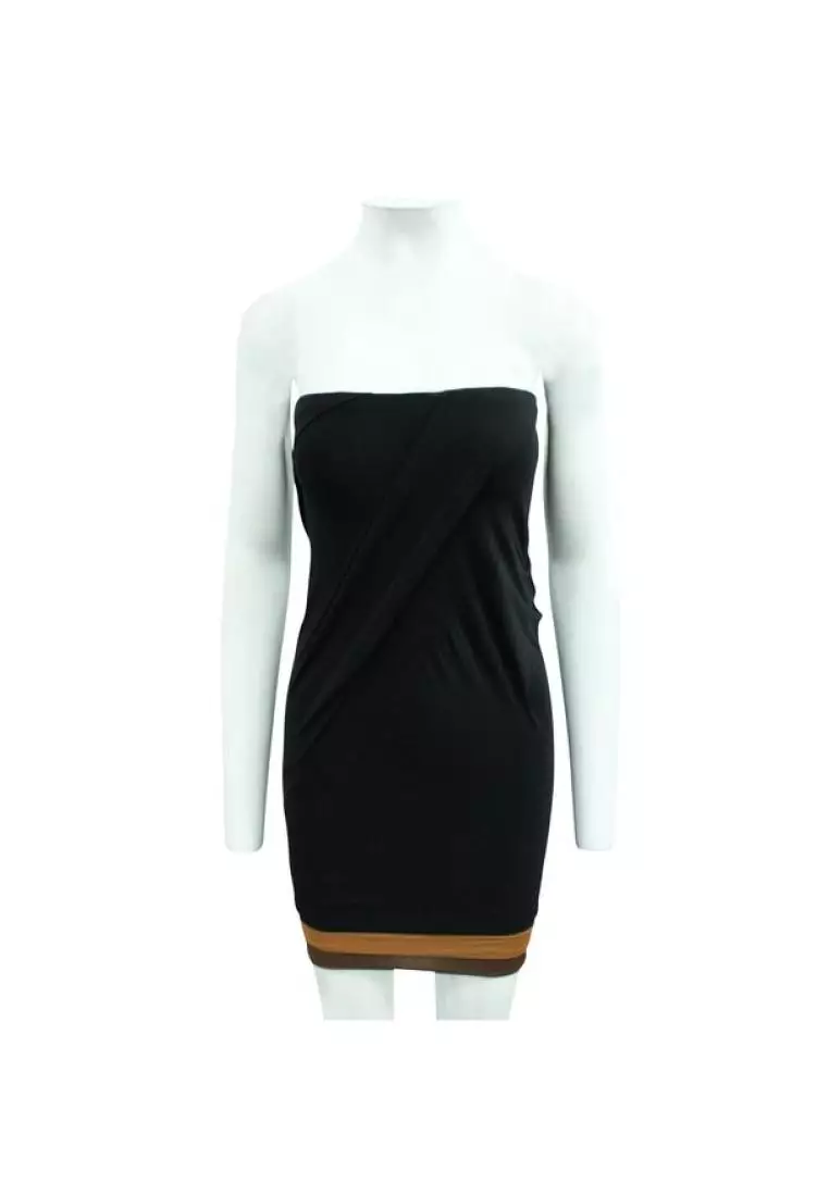 Donna karan black and hotsell white dress