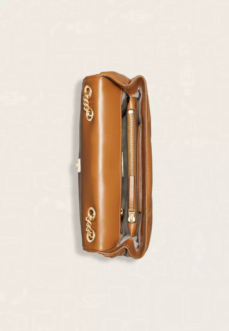 Tory Burch Kira Diamond Quilt Convertible Shoulder Bag Tan