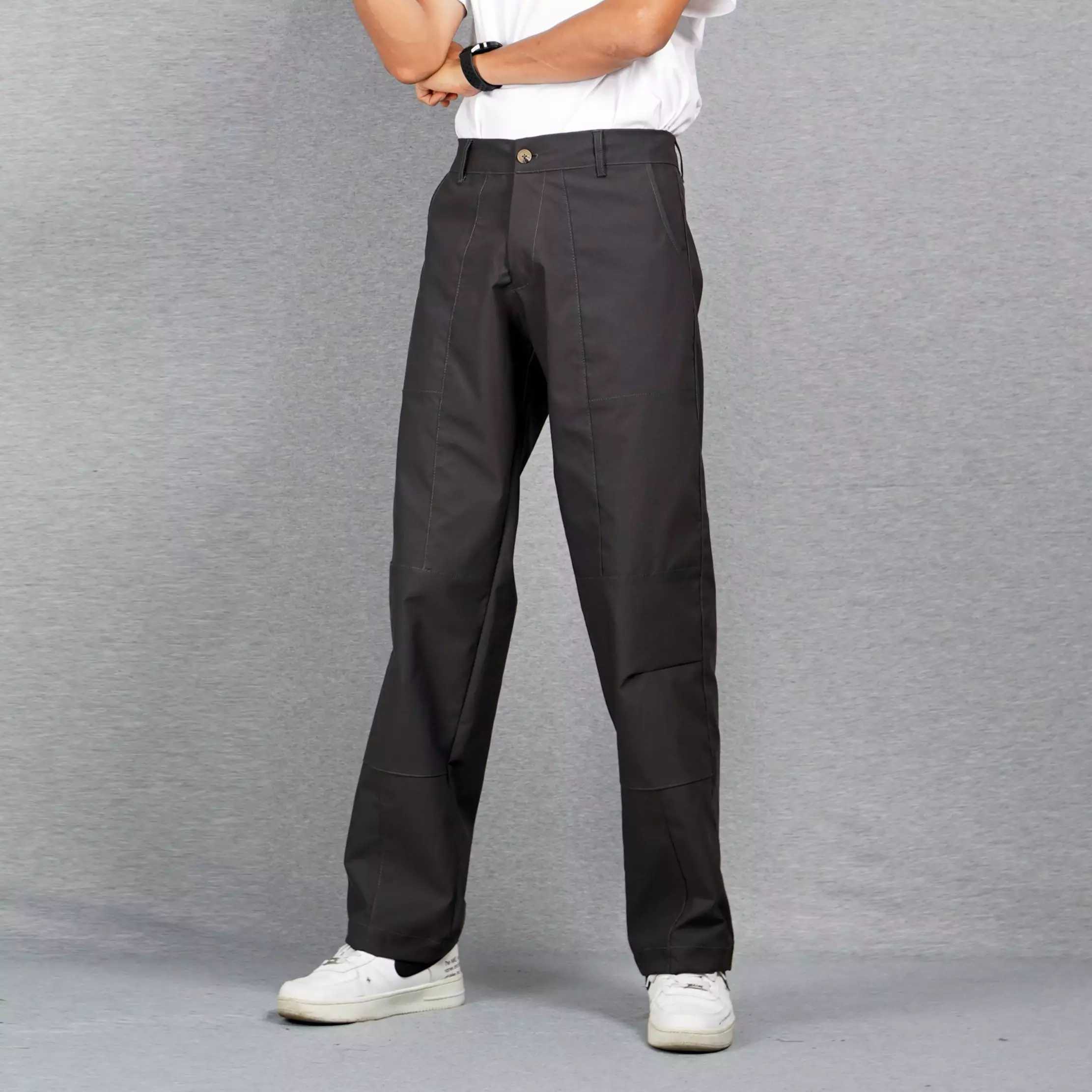 JORDI Celana Chino Pria Reguler Fit Celana Panjang Chino Pria Celana Panjang Pria - ABU