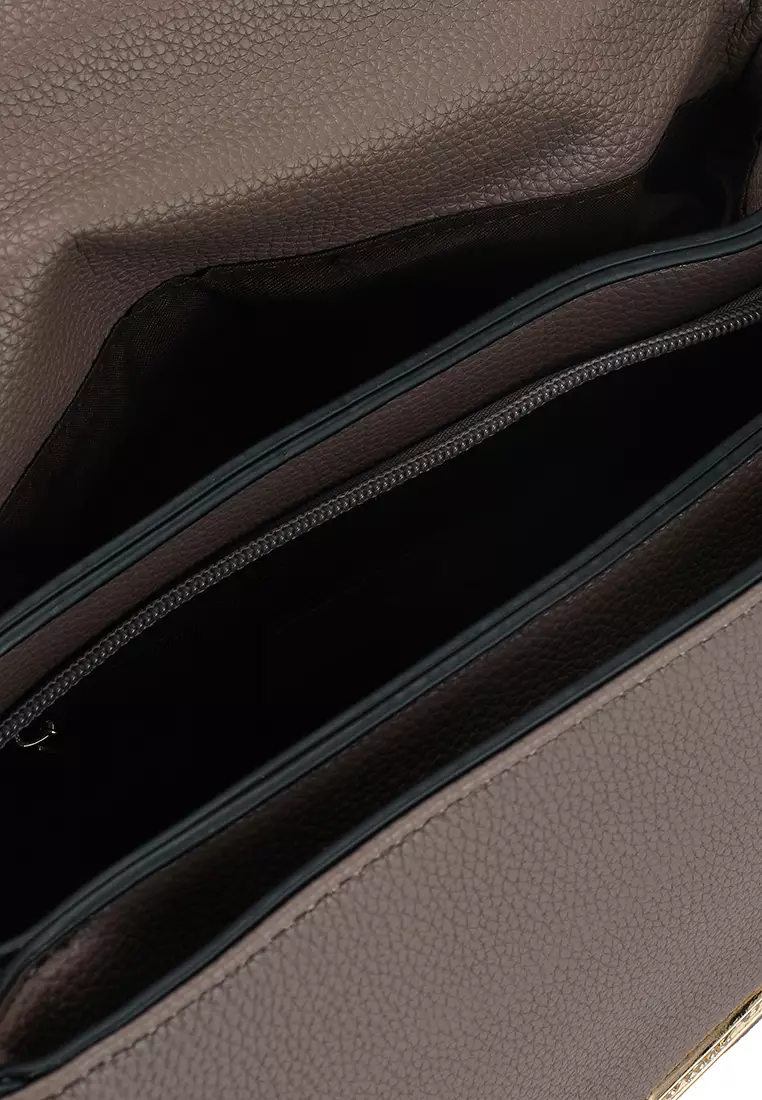 Pebbled Flap Over Convertible Top Handle Bag