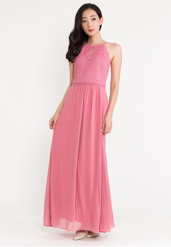 Buy Bebebeige Bebebeige Halter Neck Sleeveless Solid Color Maxi Evening Long Dinner Dress Online Zalora Malaysia