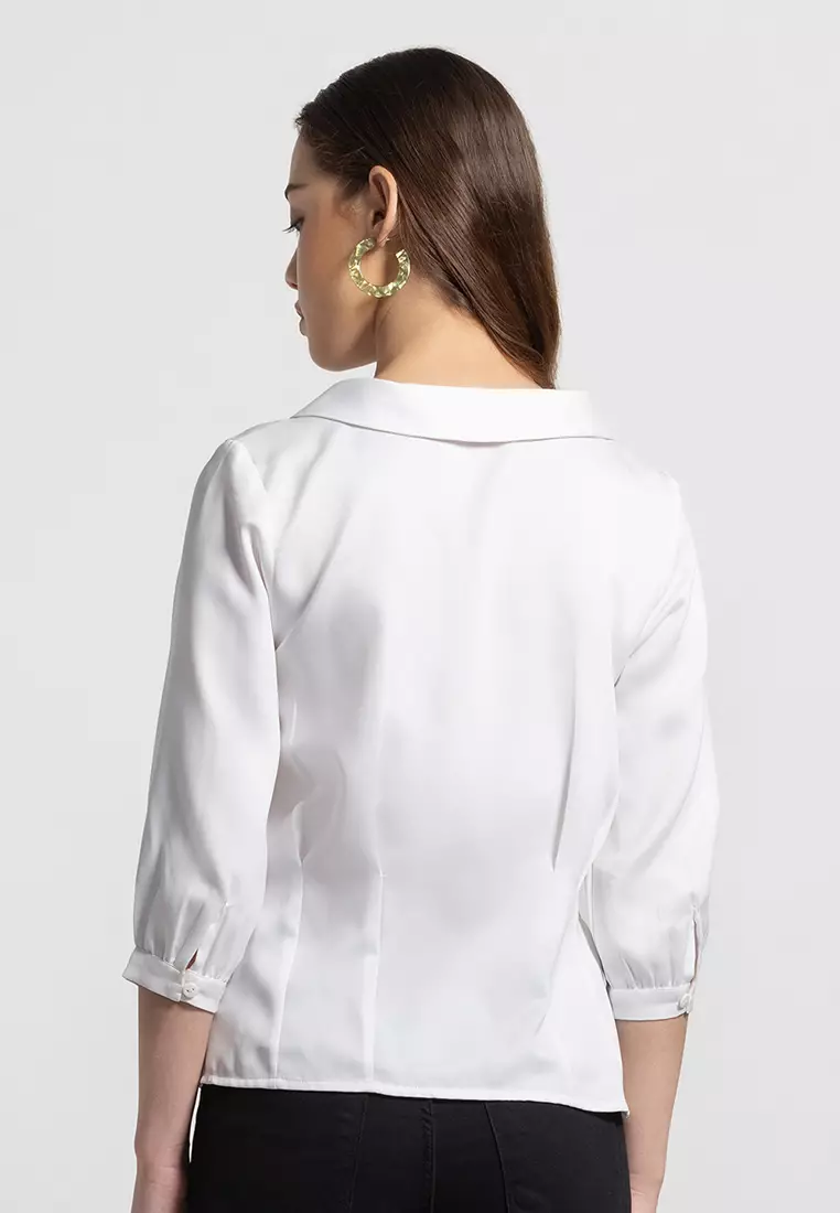 White cheap casual blouse