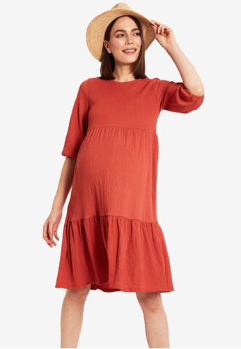 Jual Lc Waikiki Textured Ruffle Maternity Dress Original Zalora Indonesia