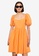 LC WAIKIKI orange Balloon Sleeve Poplin Mini Dress F779CAAFEA7D57GS_1