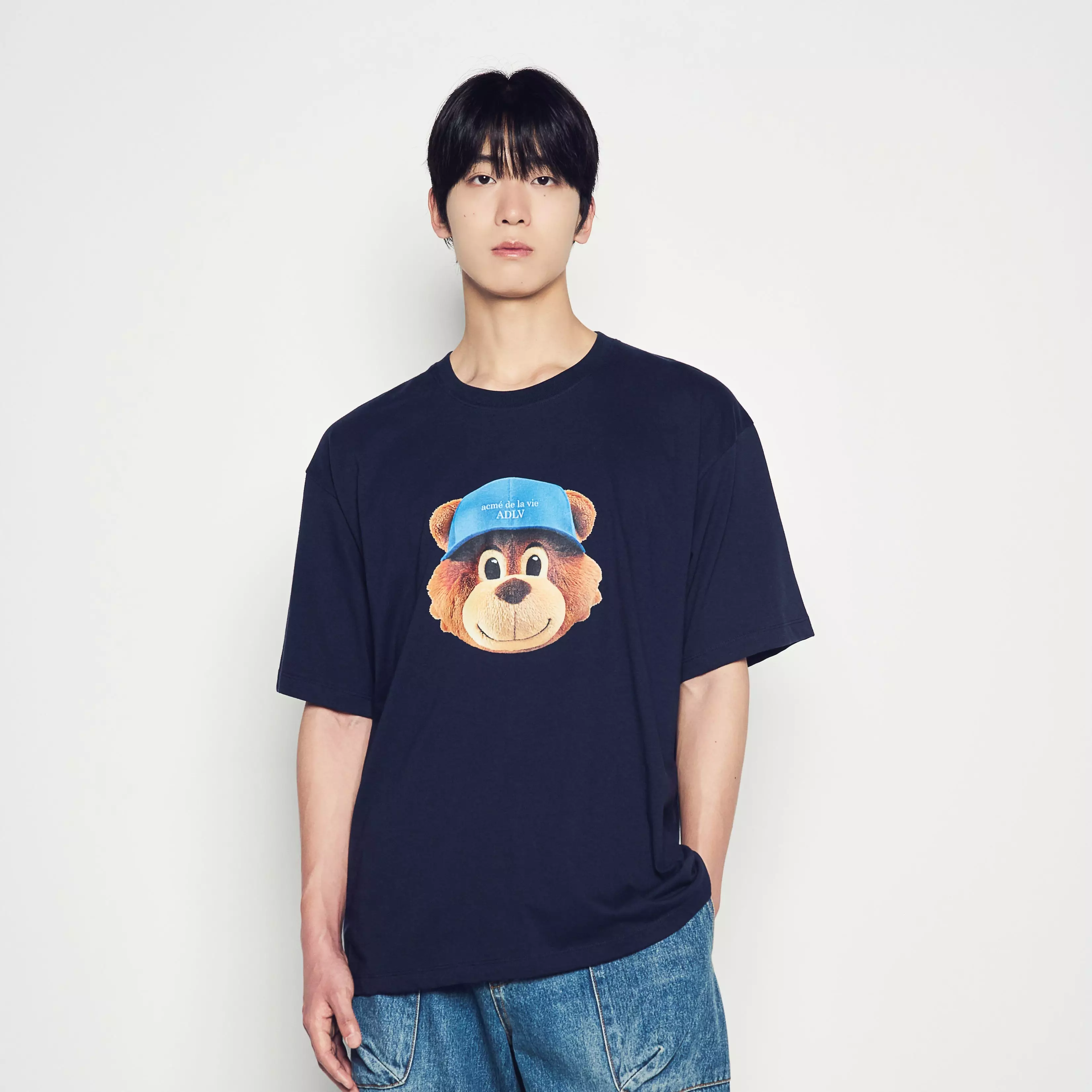 3D AC BEAR FACE SHORT SLEEVE T-SHIRT DARK NAVY