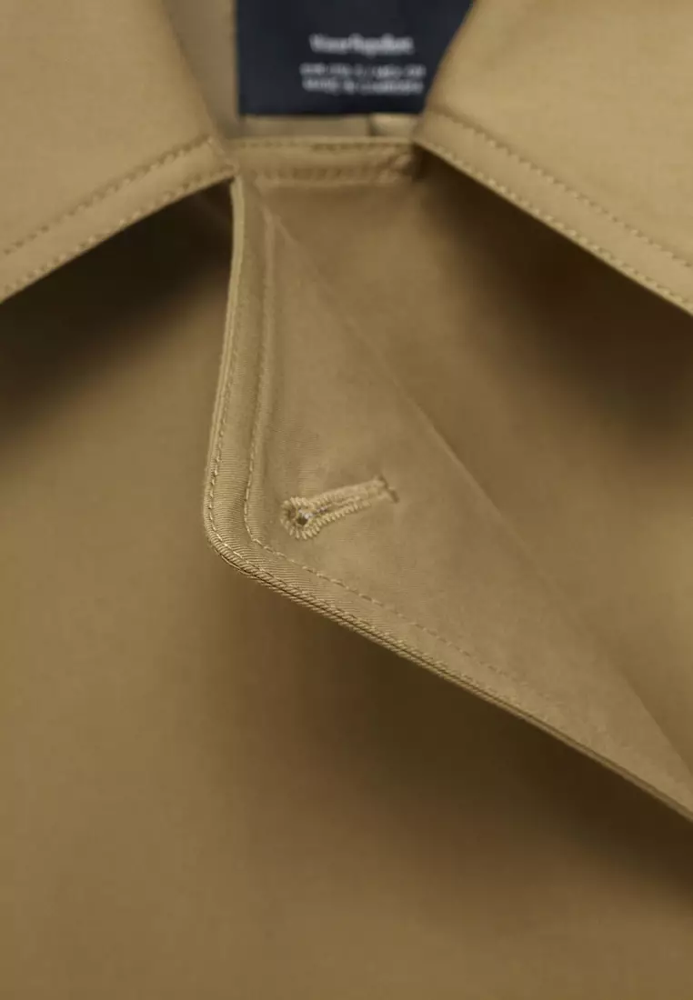 Long Double-Breasted Trench Coat