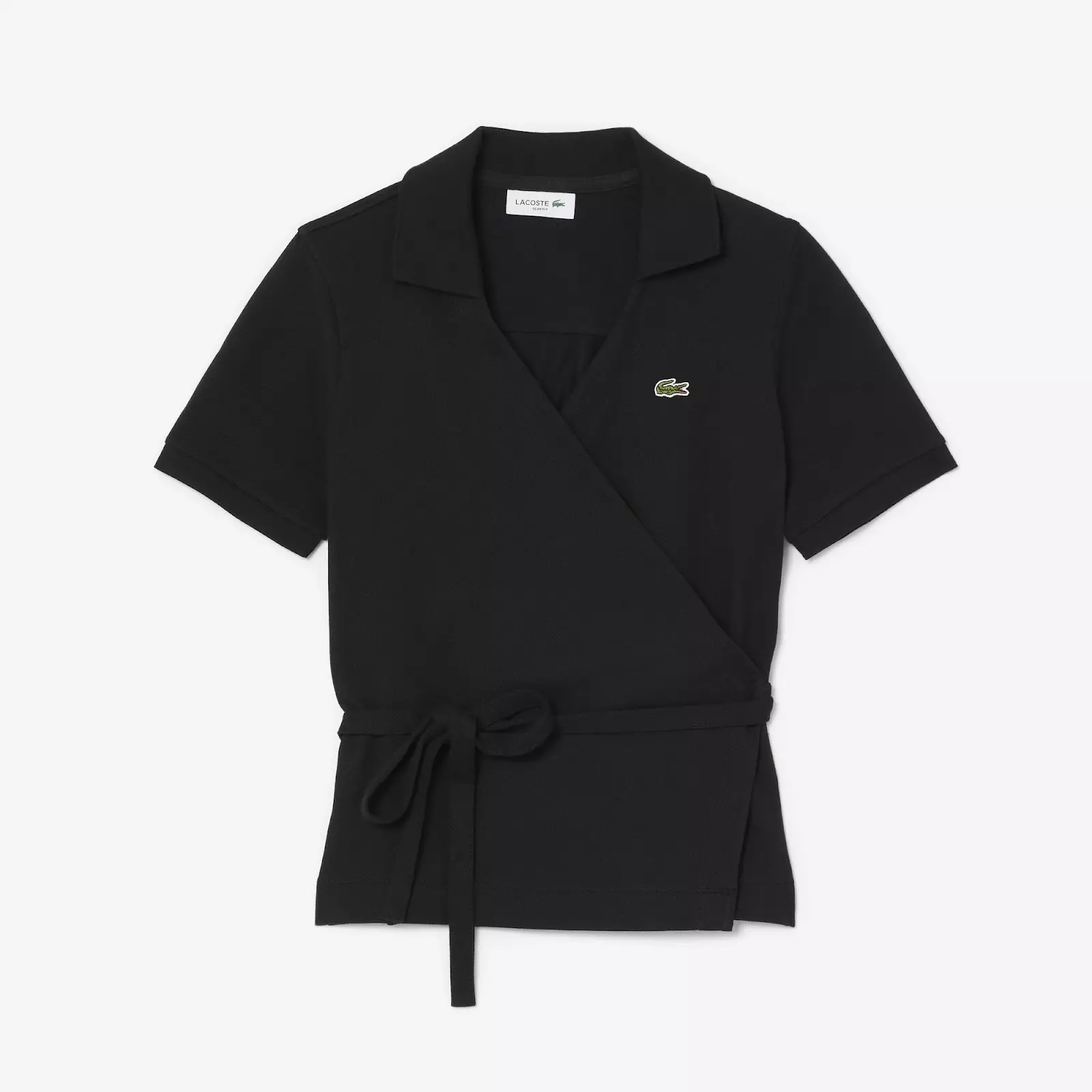 Stretch Mini Piqué Wrap Polo Shirt