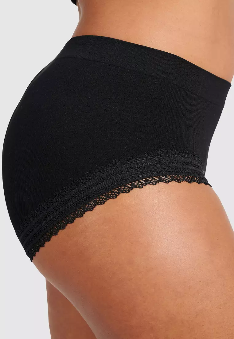 Buy Sans Complexe Agathe Ribbed Full Coverage Shorty Underwear in Black  2024 Online