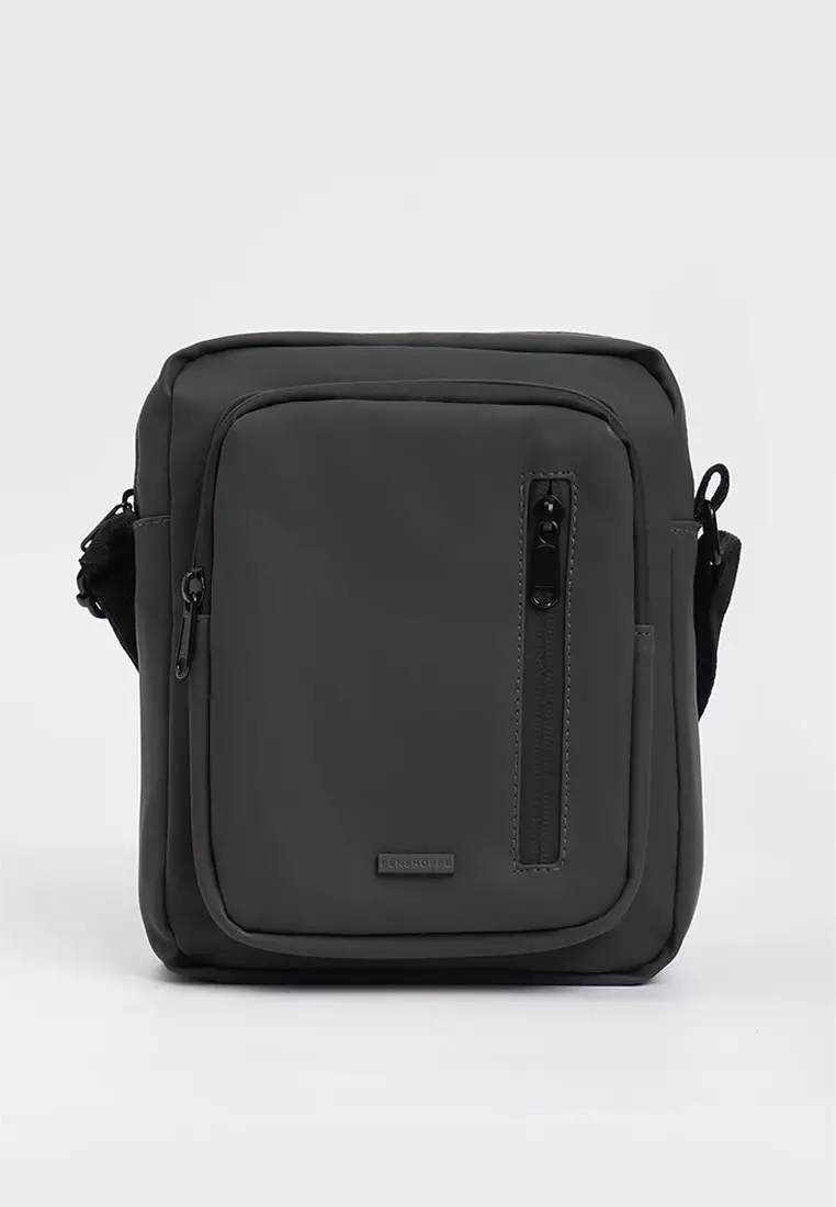 PU Coated Sling Bag with Metal Bar Branding