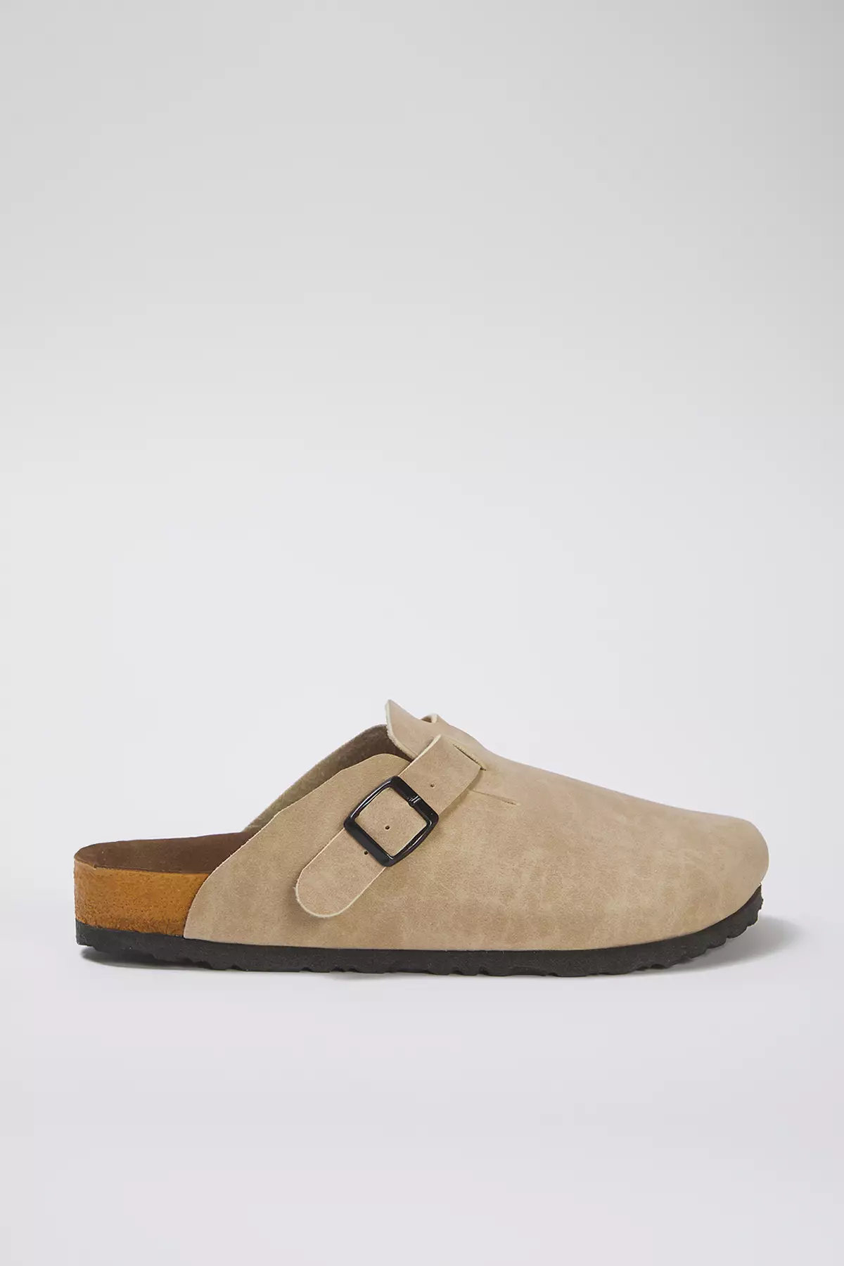 Beige Closed Front Buckle Men's Sabo Slippers Takss25Te00008