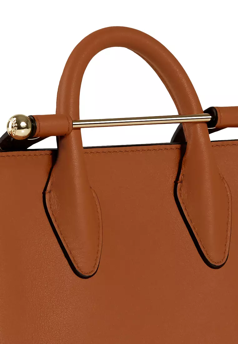 Strathberry 'lana Nano' Panelled Bucket Shoulder Bag In Tan