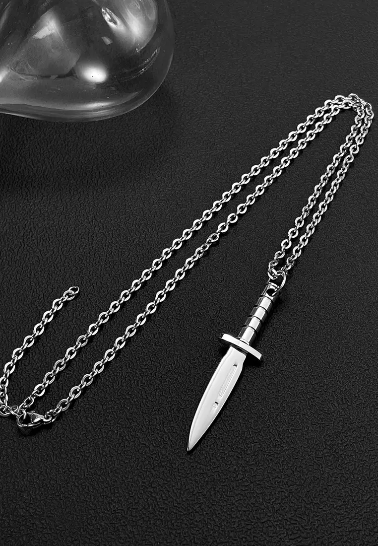銀色匕首吊墜項鍊