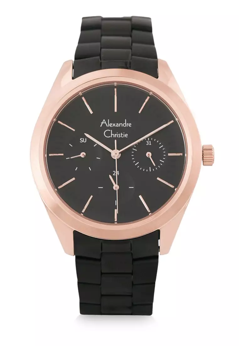 Alexandre Christie Jam Tangan Wanita - Black Rosegold - Stainless Steel - 2817 BFBBRBA