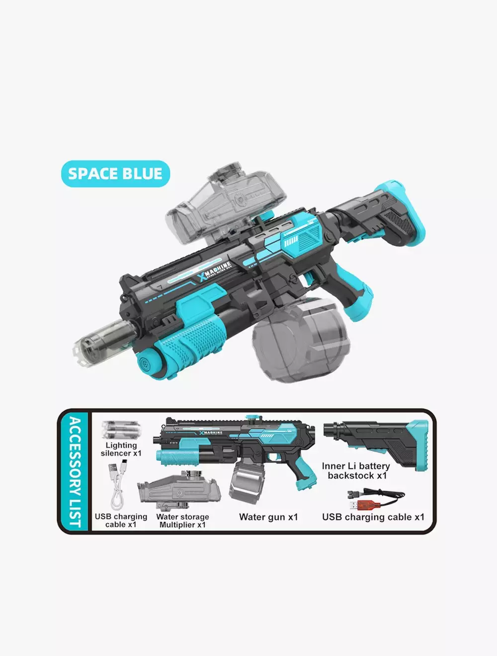 Playtime Fun M416 Space Electric Water Blaster - PFNCPS305312
