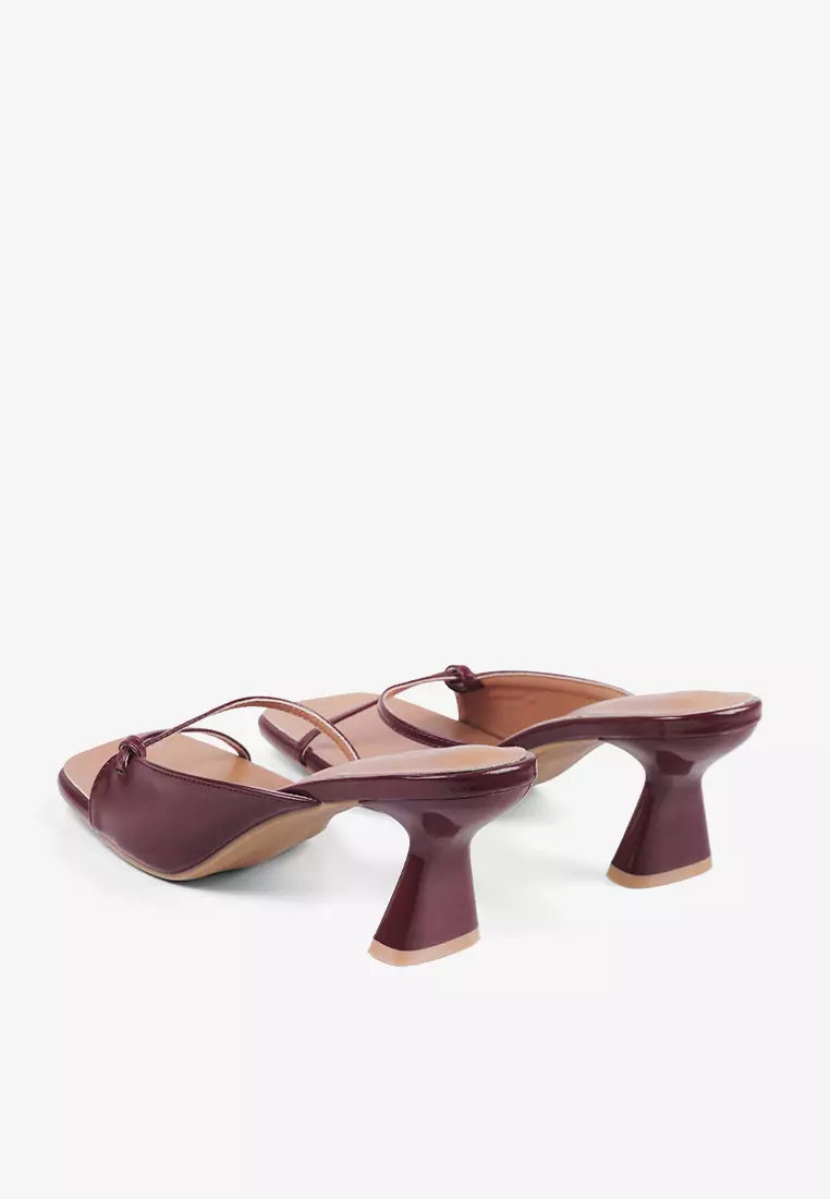 Eleanor Block Heel Sandals Square Toe Slim Minimalist Strap
