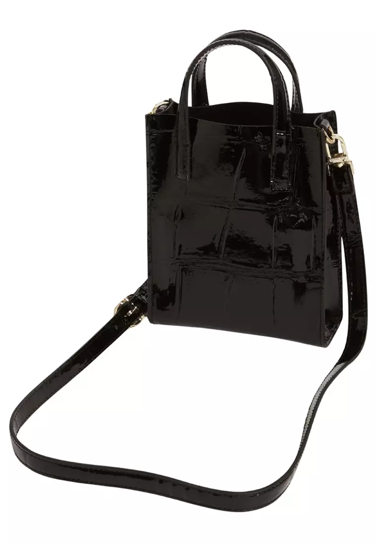 Wenonaa Croc Effect Small Icon Bag Tan