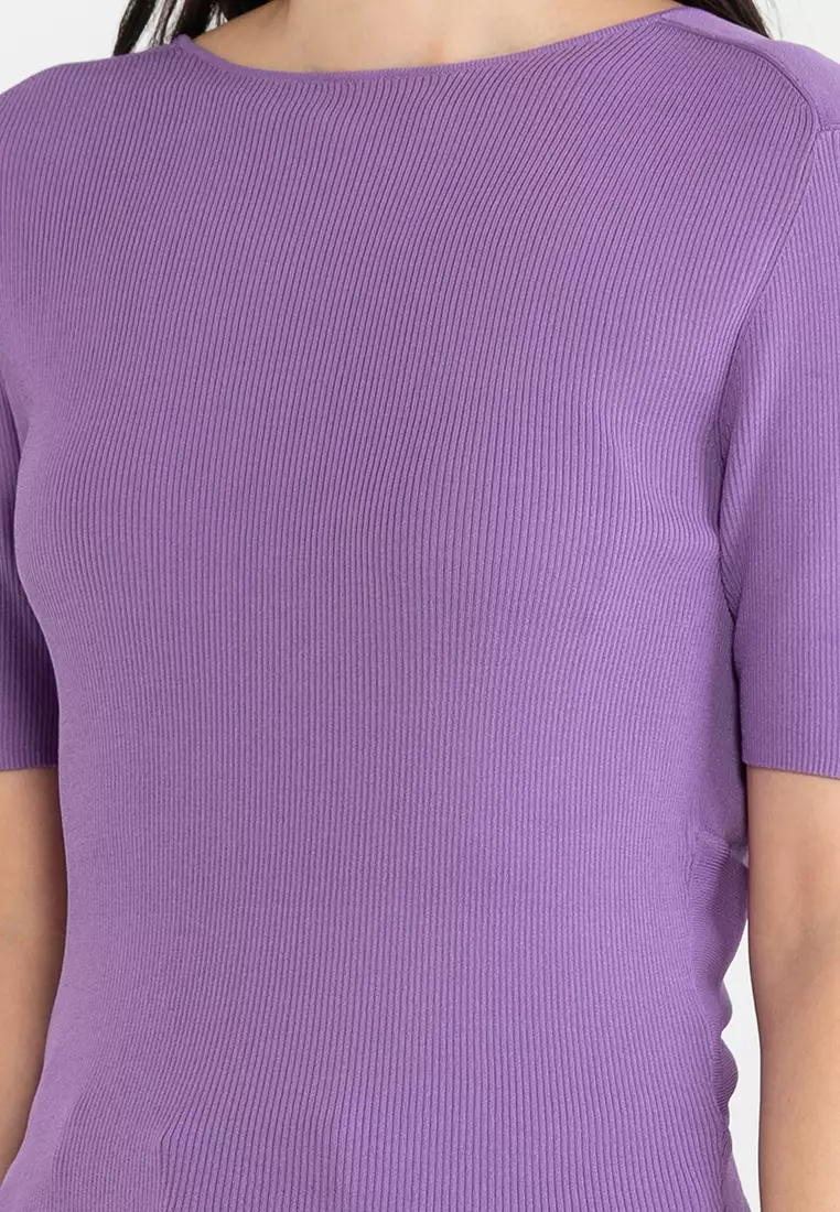 Twist V-Back Knit Top