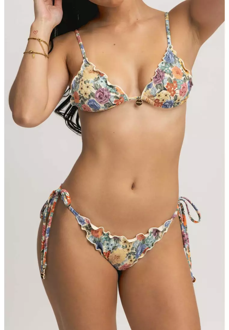 Emma Frilled Triangle Bikini Top / La Vie En Rose