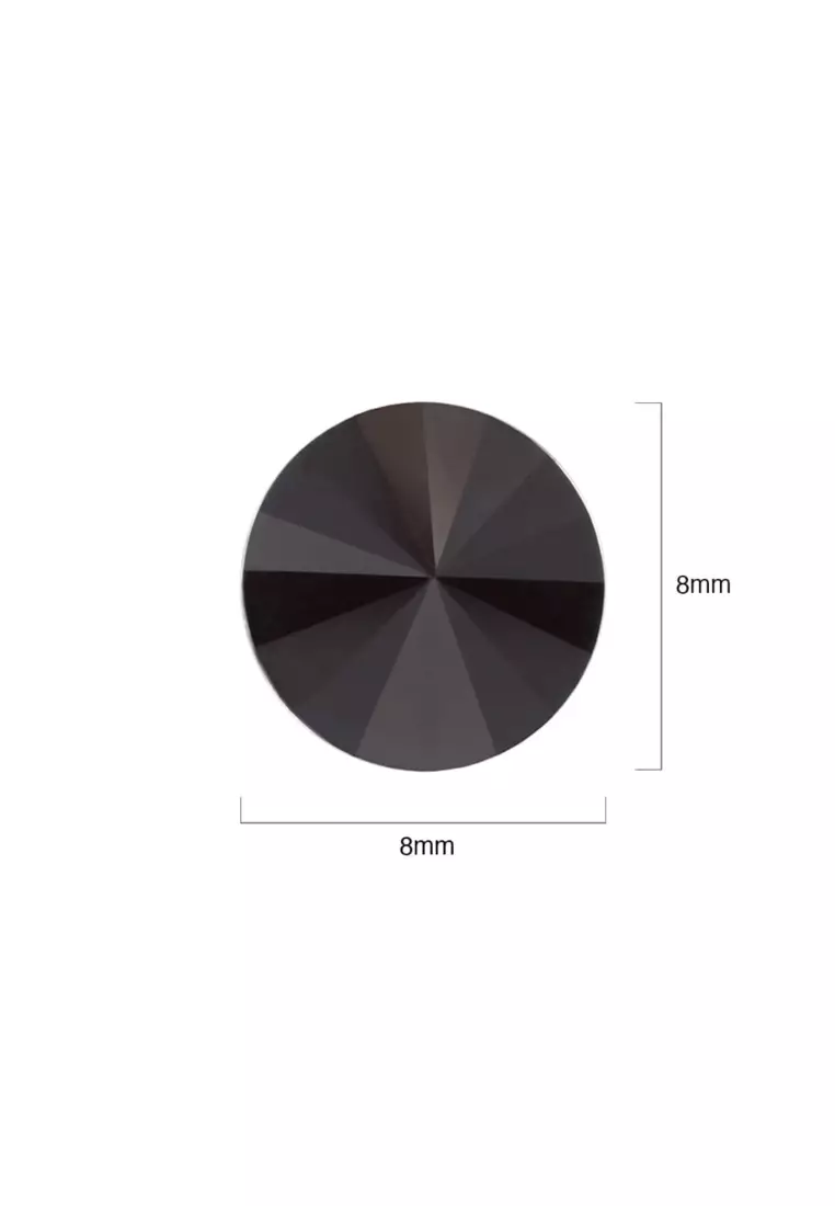 Krystal Dream Earrings Embellished with SWAROVSKI® crystals-White Gold/Jet Black